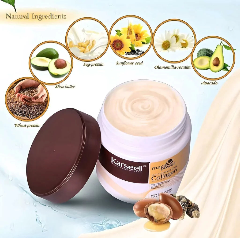 Karseell Collagen Hair Treatment Deep Repair Conditioning Argan Oil Collagen Hair Mask Essence for Dry Damaged Hair All Hair Types