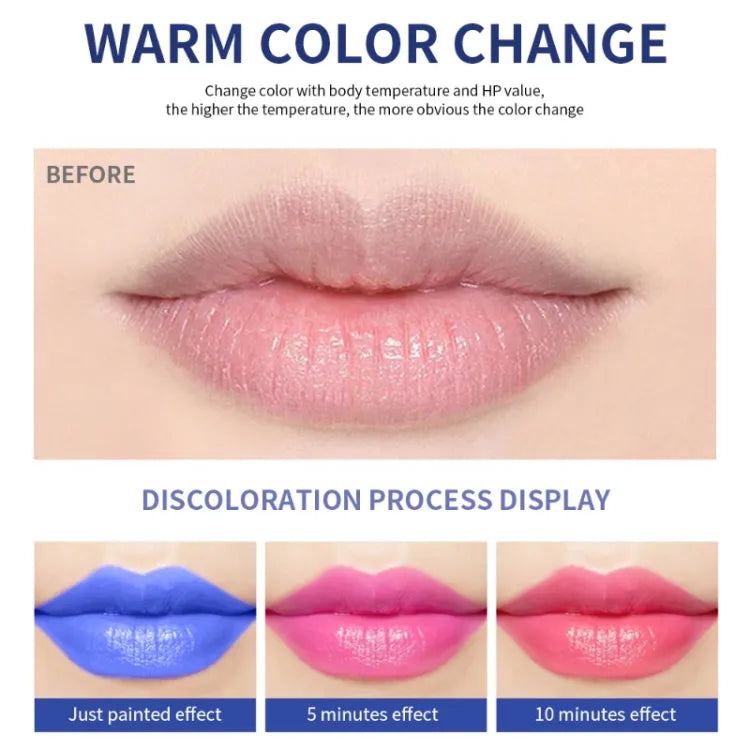 Blue Rose Lipstick Temperature Color Changing Lip Moisturizing Balm Female Makeup Sexy Lip Gloss Shiny Lipstick