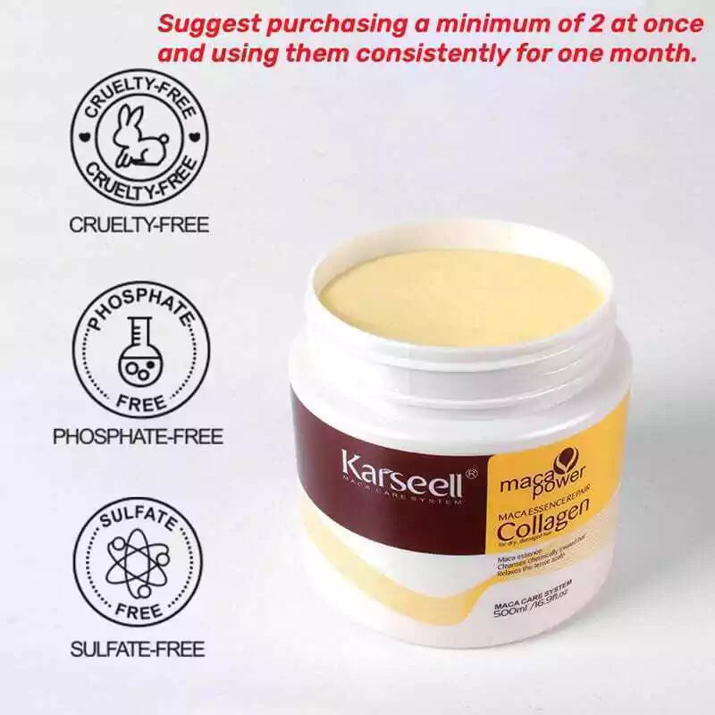 Karseell Collagen Hair Treatment Deep Repair Conditioning Argan Oil Collagen Hair Mask Essence for Dry Damaged Hair All Hair Types